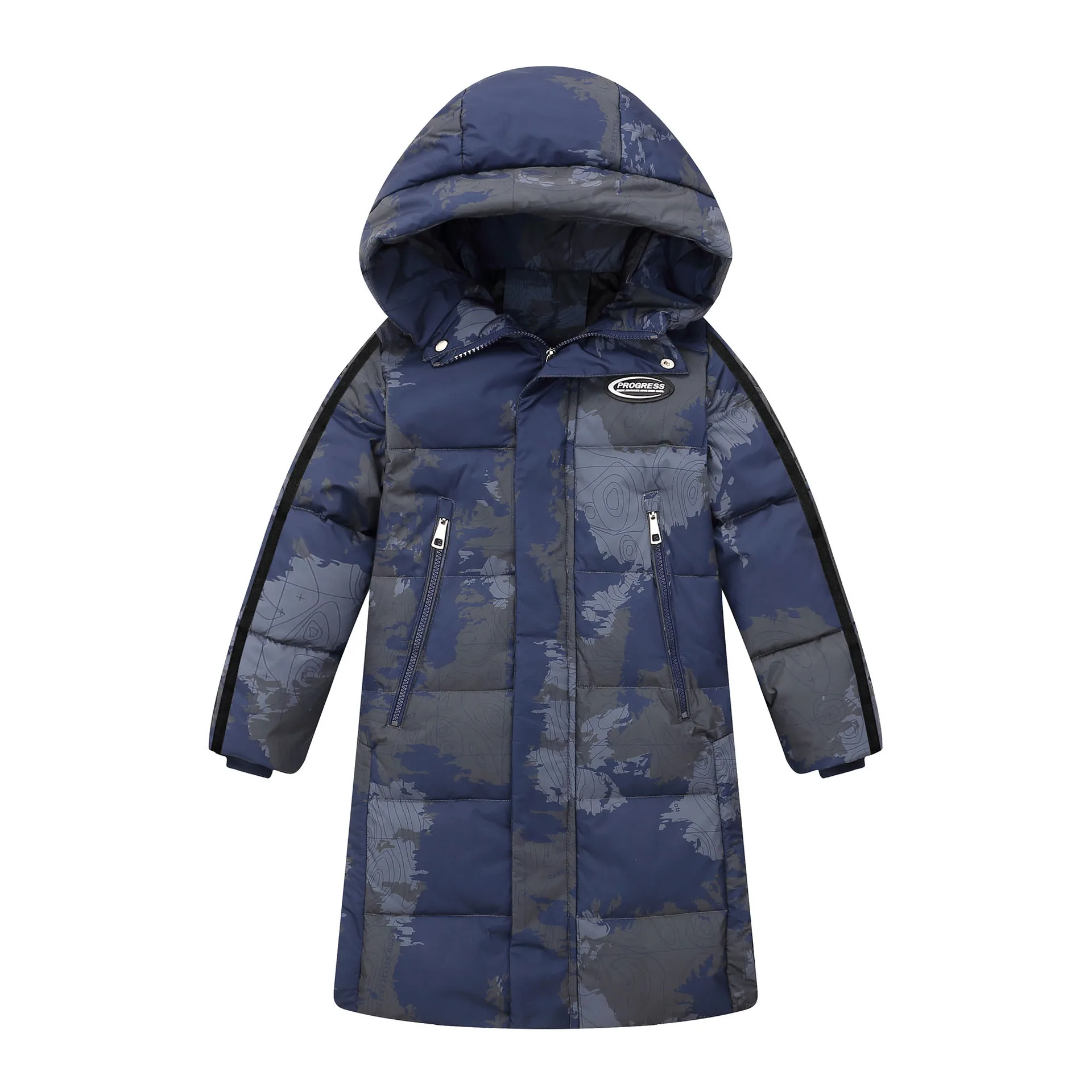 

RAISE 2024 Winter Children Boy Down Jacket Camouflage Hooded Waterproof Long Jacket For Teenage Boy 3-14 Years Kids Outwear Coat