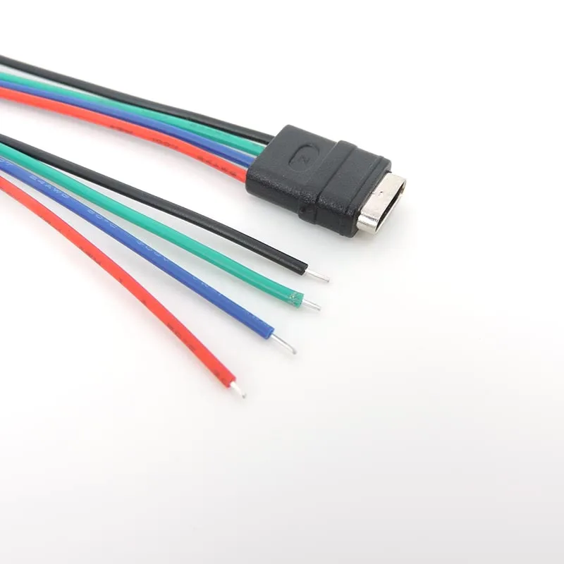 USB 3.1 Connector Type-C 2Pin 4Pin Welding Wire Female Female Socket Rubber Ring High Current Fast Charging port A7