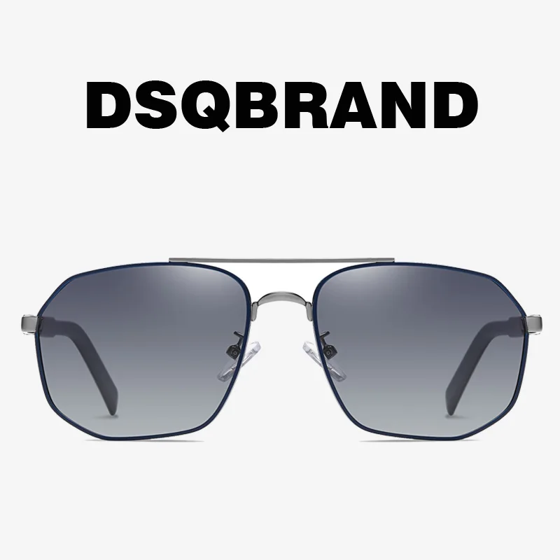 

Men's Polarized Sunglasses Polygonal Fashion Sunglasses Metal Dual Color Spring Legs DSQBrand Luxury Gentlemen's Sunglasses