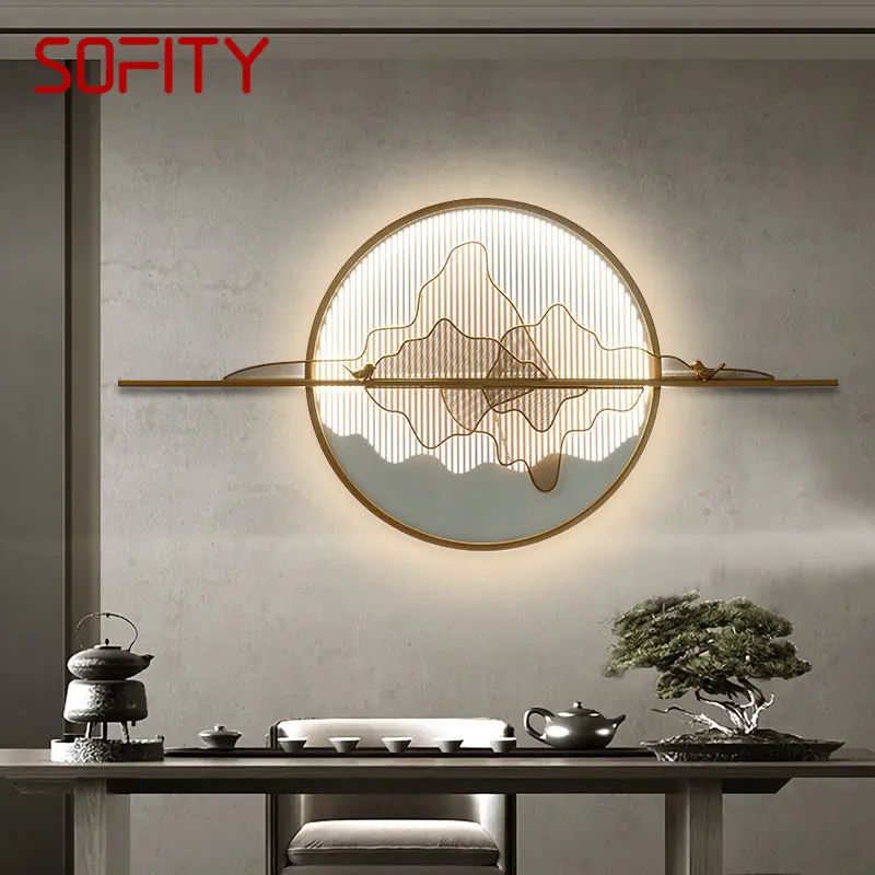 

TEMAR Modern Wall Picture Fixture LED 3 Colors Chinese Style Interior Landscape Sconce Light Decor for Living Bedroom