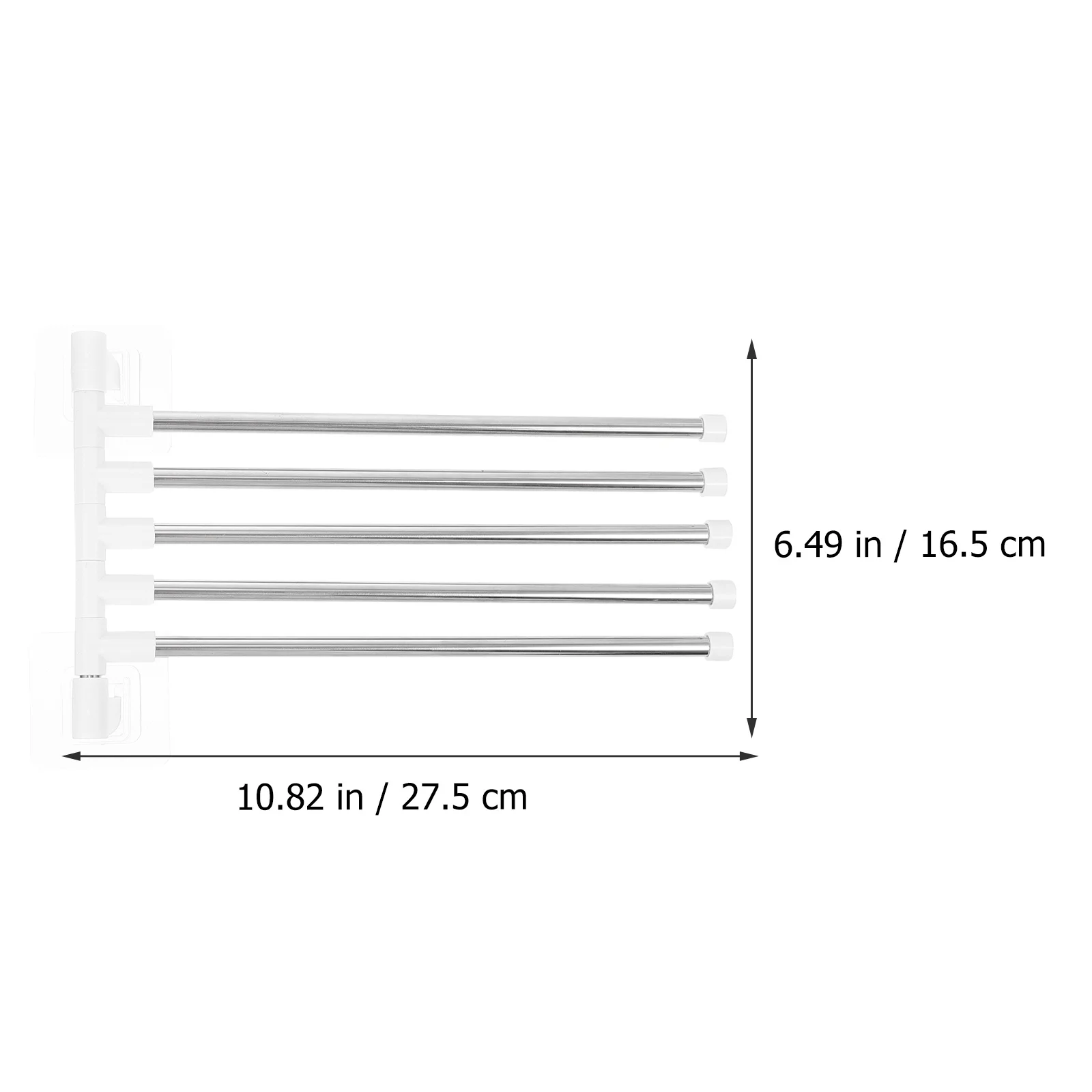 

1Set Wall-Mounted Stainless Steel Towel Rack Rotatory Design Bathroom Towel Holder Nail-Free Scratch-Resistant