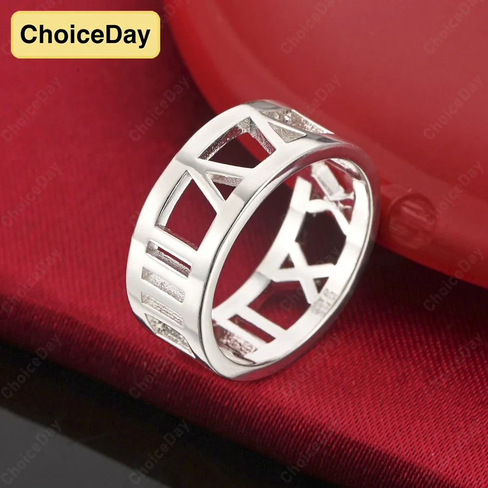 

ChoiceDay 925 Sterling Silver 5-10 Exquisite Hollow Ring Men Women Wedding Charm Jewelry Engagement Accessories