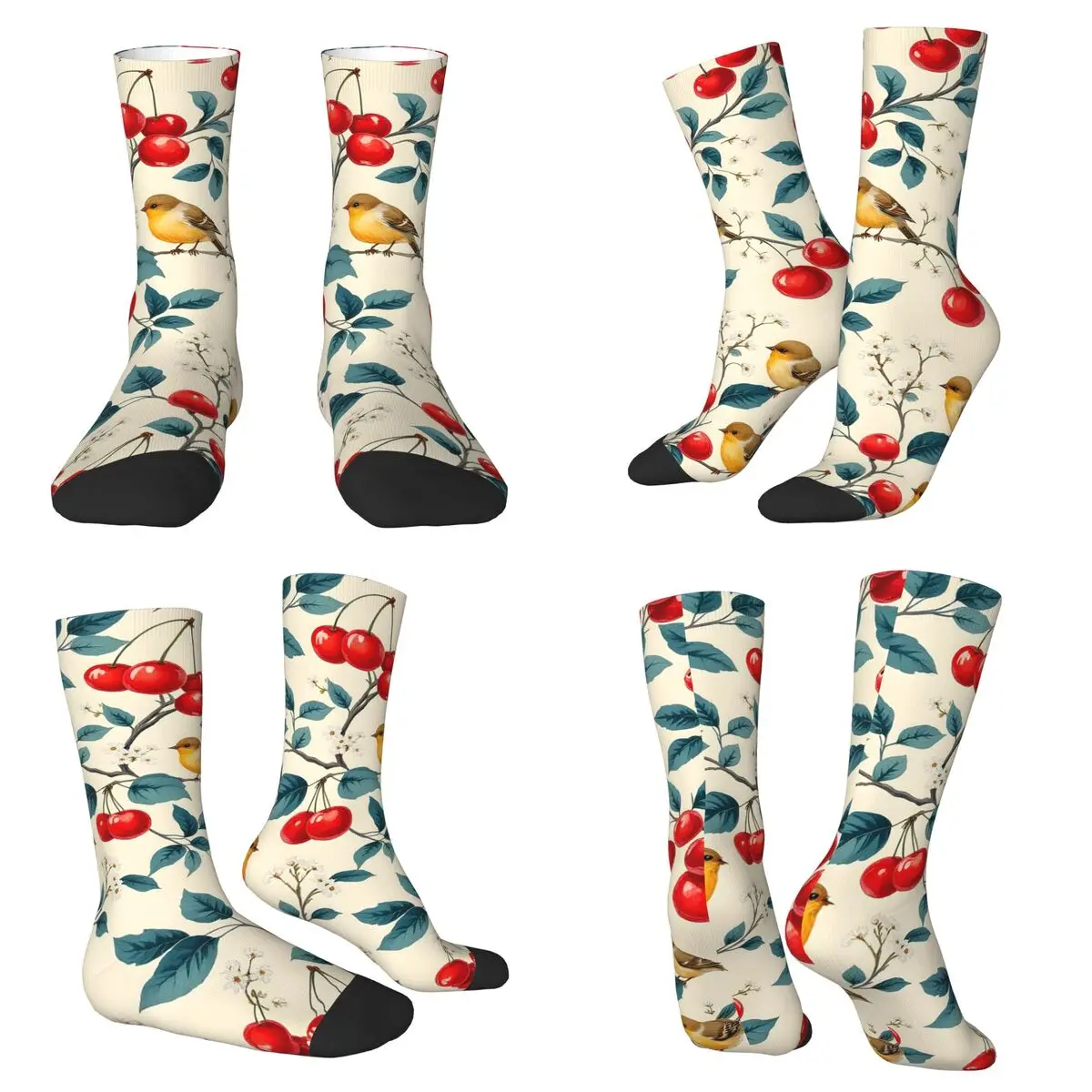 

Классические носки в стиле ретро с птицами и цветами, мягкие чулки в стиле Харадзюку, всесезонные длинные носки, аксессуары для мужчин и женщин, рождественские подарки
