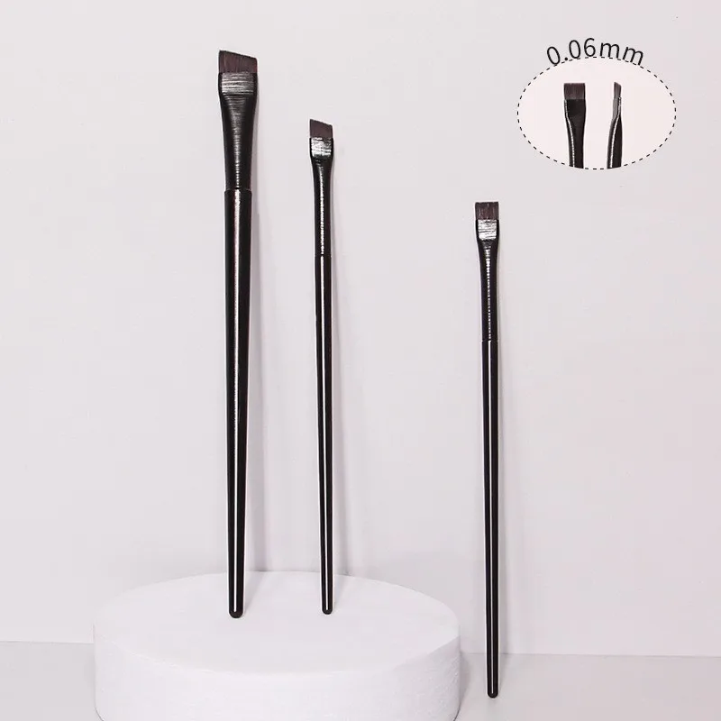 3pcs Makeup Brush Set, Blade Eyeliner Brush Fine Oblique Head Eyebrow Brush Outline Eyeliner Ultra-Thin Eye Shadow Brush Makeup