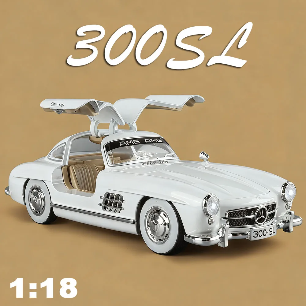 

1:18 300SL сплав, винтажные автомобили, литые модели, игрушки, рулевое управление передним колесом, четырехколесная подвеска, винтажная коллекция орнаментов