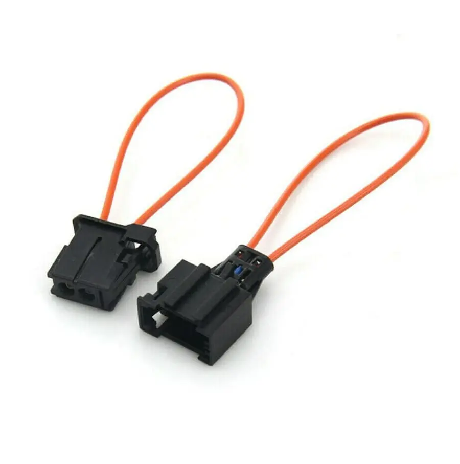 2PCS Sets Car Male & Female Cable Plug Adapter Diagnostic Fiber Optic Bypass Loop