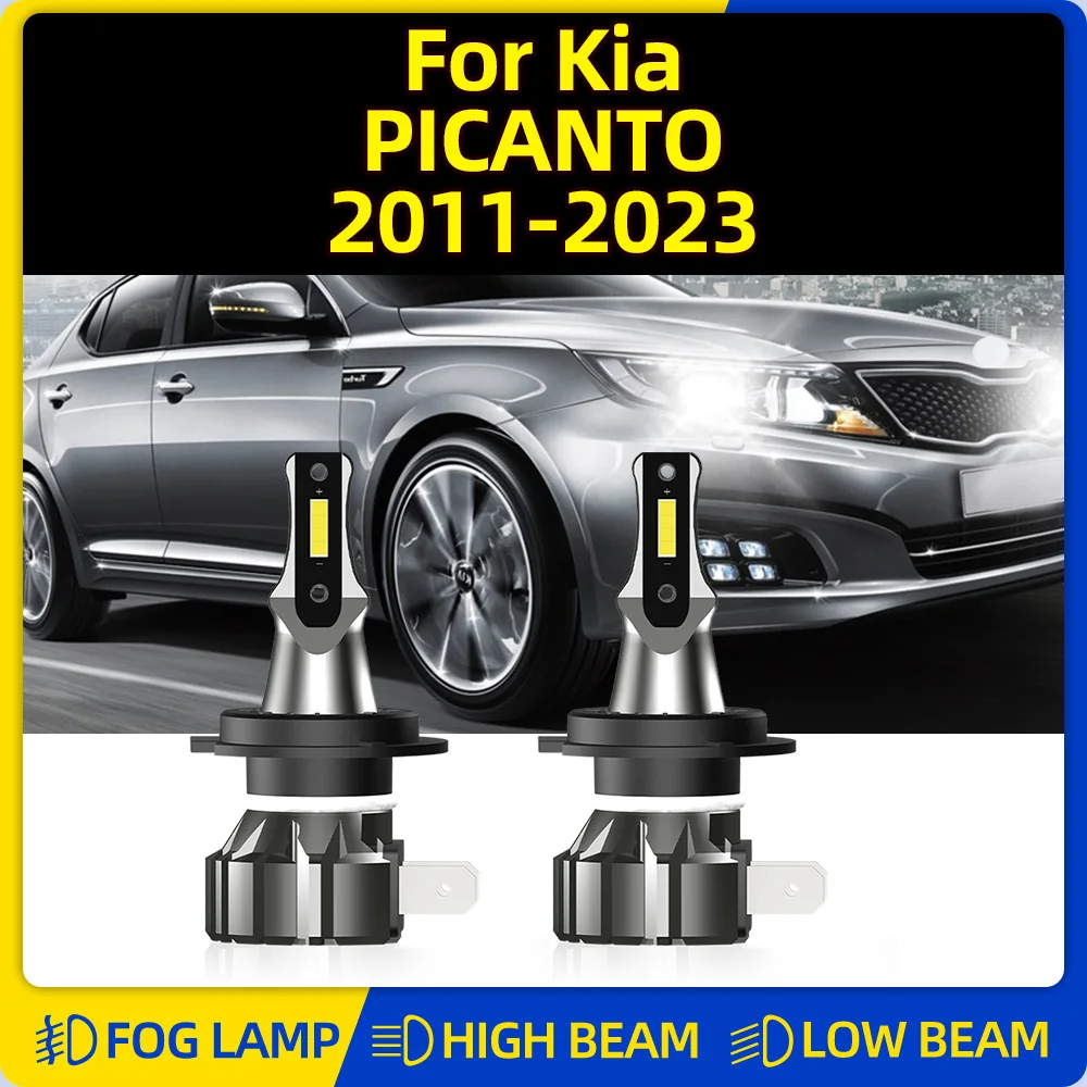 LED Headlights 20000LM 120W Two-sided CSP Chips Auto Lamps 6000K Plug&Play For Kia PICANTO 2011-2018 2019 2020 2021 2022 2023