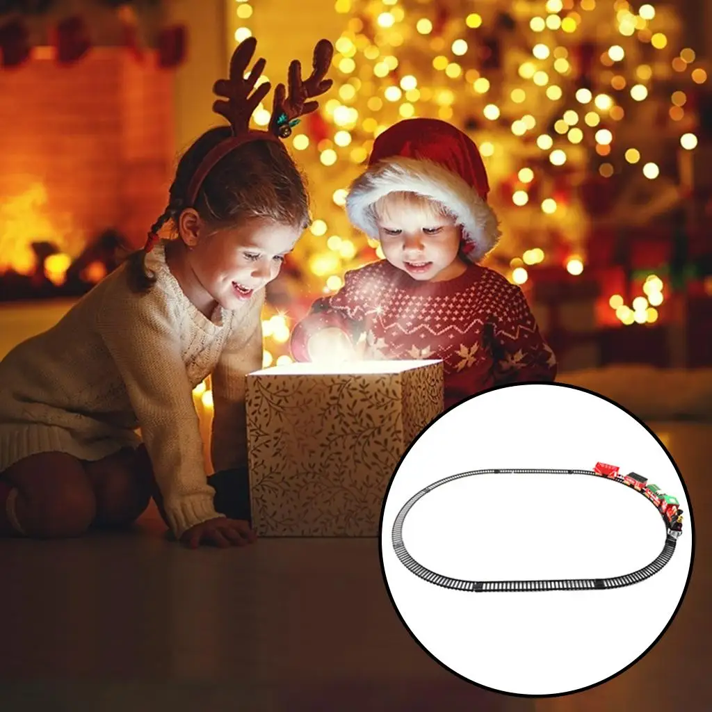 Ensemble de train 14 pièces pour train jouet électrique avec lumières, locomotive avec sons, ensembles de train de Noël sous le