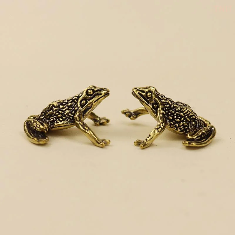 [J] Feng Shui Copper Fortune Brass Toad Figurine Indoor Outdoor Decorative Statue