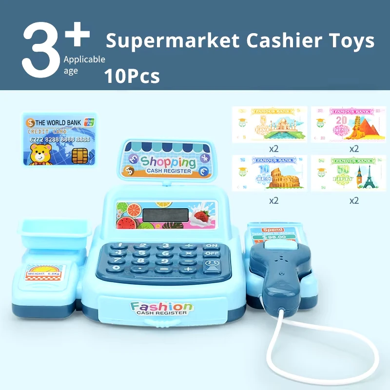 KBDFA Simulation Shopping Cash House Toys Electronic Game Lighting And Sound Effects Supermarket Cashier Toys image 4