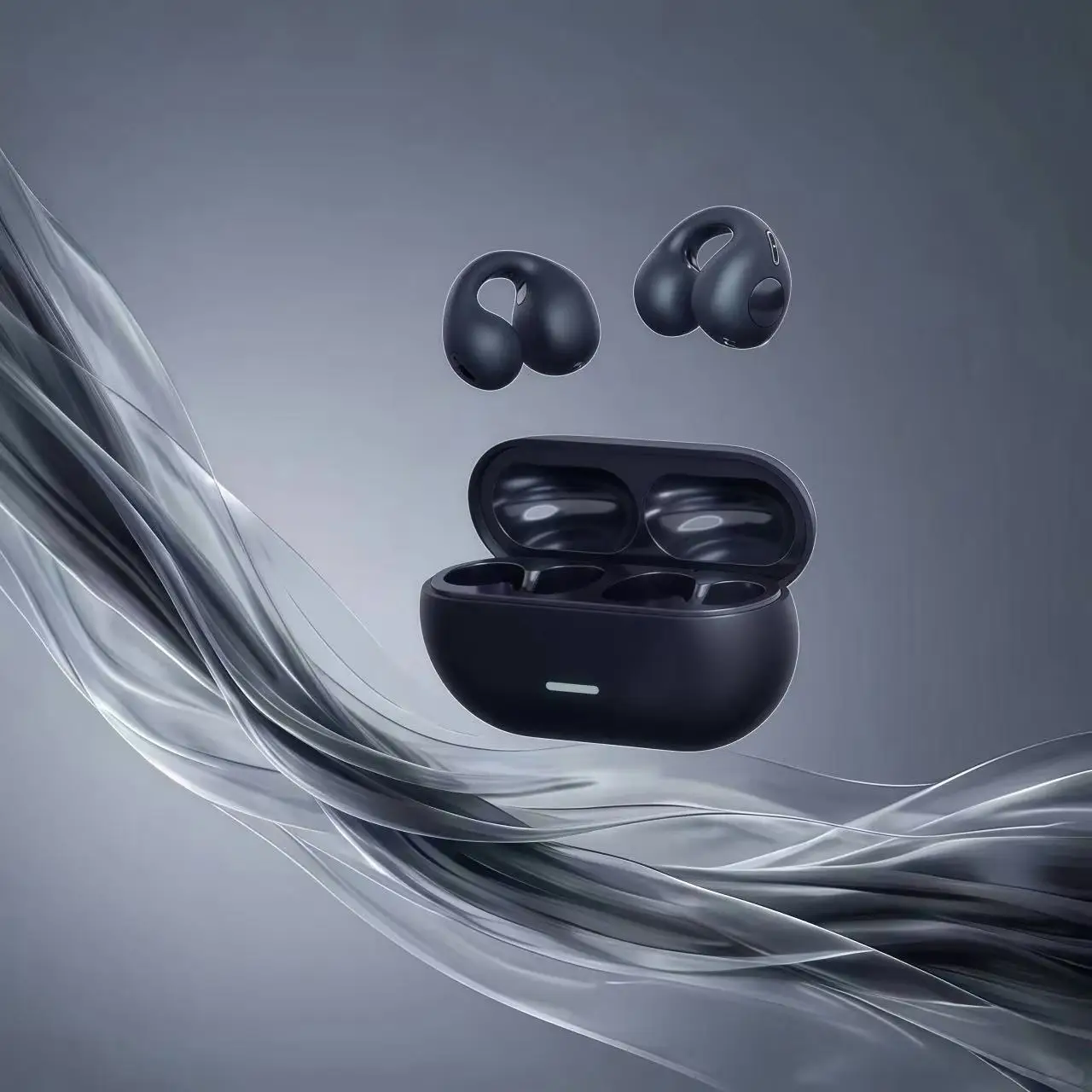 Fone Bluetooth Headset 5.3 Wireless Bone Conduction Headphones Clip Ear Music Noise Canceling HD Call Sports Gaming Earphone