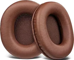 Audio Technica ATH M50X M50XBT M50RD M40X M30X M20X MSR7 SX1 listening headset ear pads, protein leather, memory foam - brown