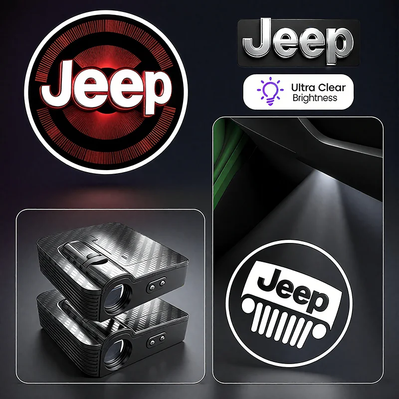 Led HD باب السيارة شعار ترحيب كشاف ضوئي مصابيح ل جيب جراند شيروكي رانجلر JK المصارع البوصلة رينيجيد باتريوت Lib #1