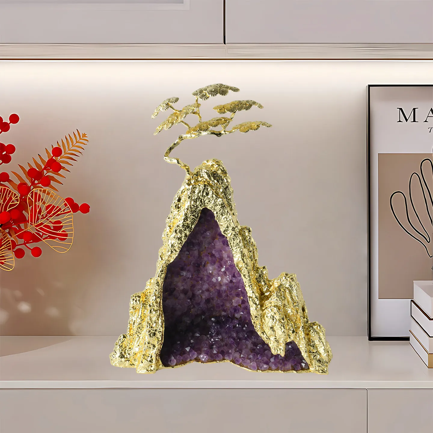 Amethyst Lucky Ornament Entry Entrance Wine Cabinet Living Room Wangzhai Shipping Moving to a New Home Lucky Jinshan
