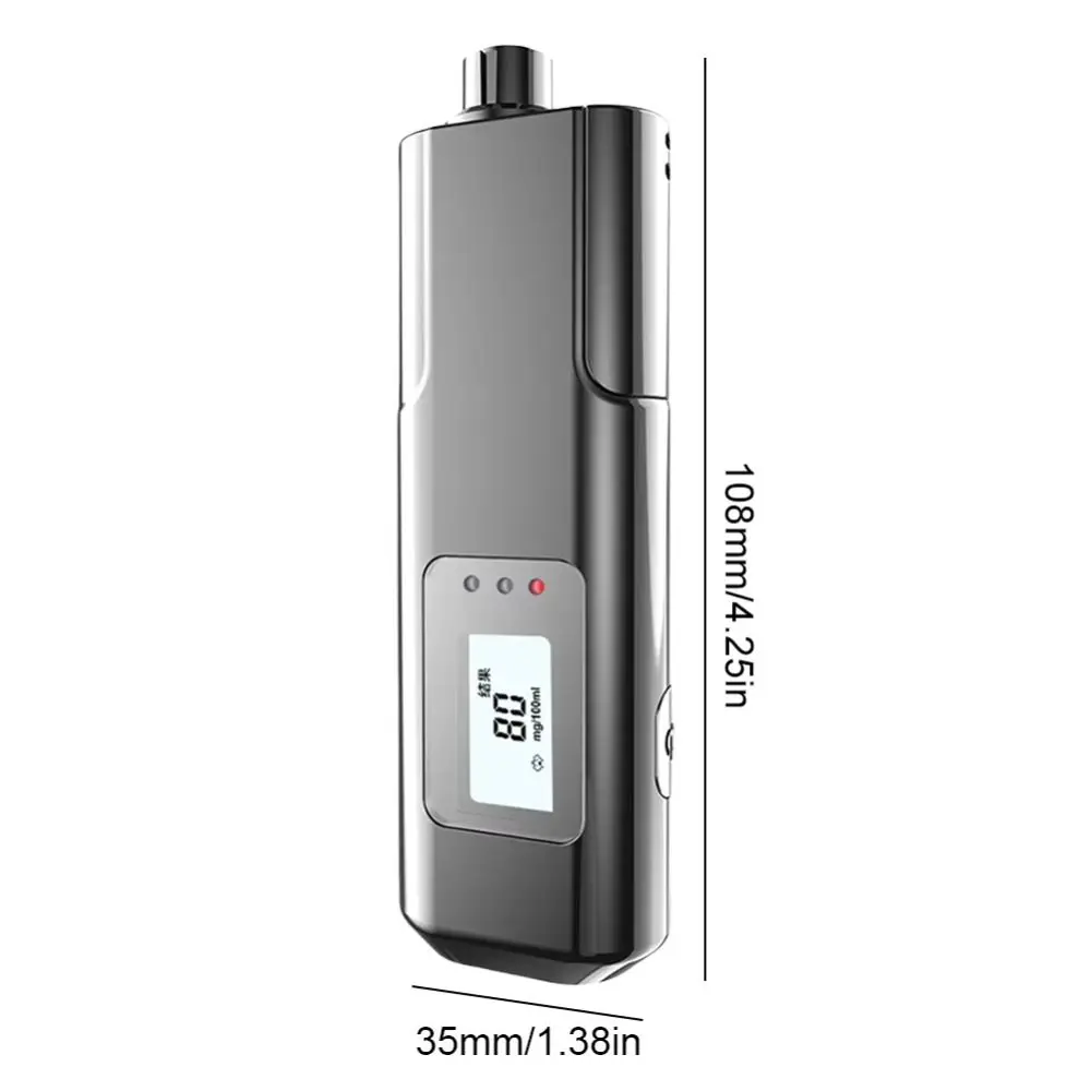LED Digital Display Breathalyzer Analyzer Accuracy Non-Touching LED Screen Digital Breathalyzer Durable Anti-slip