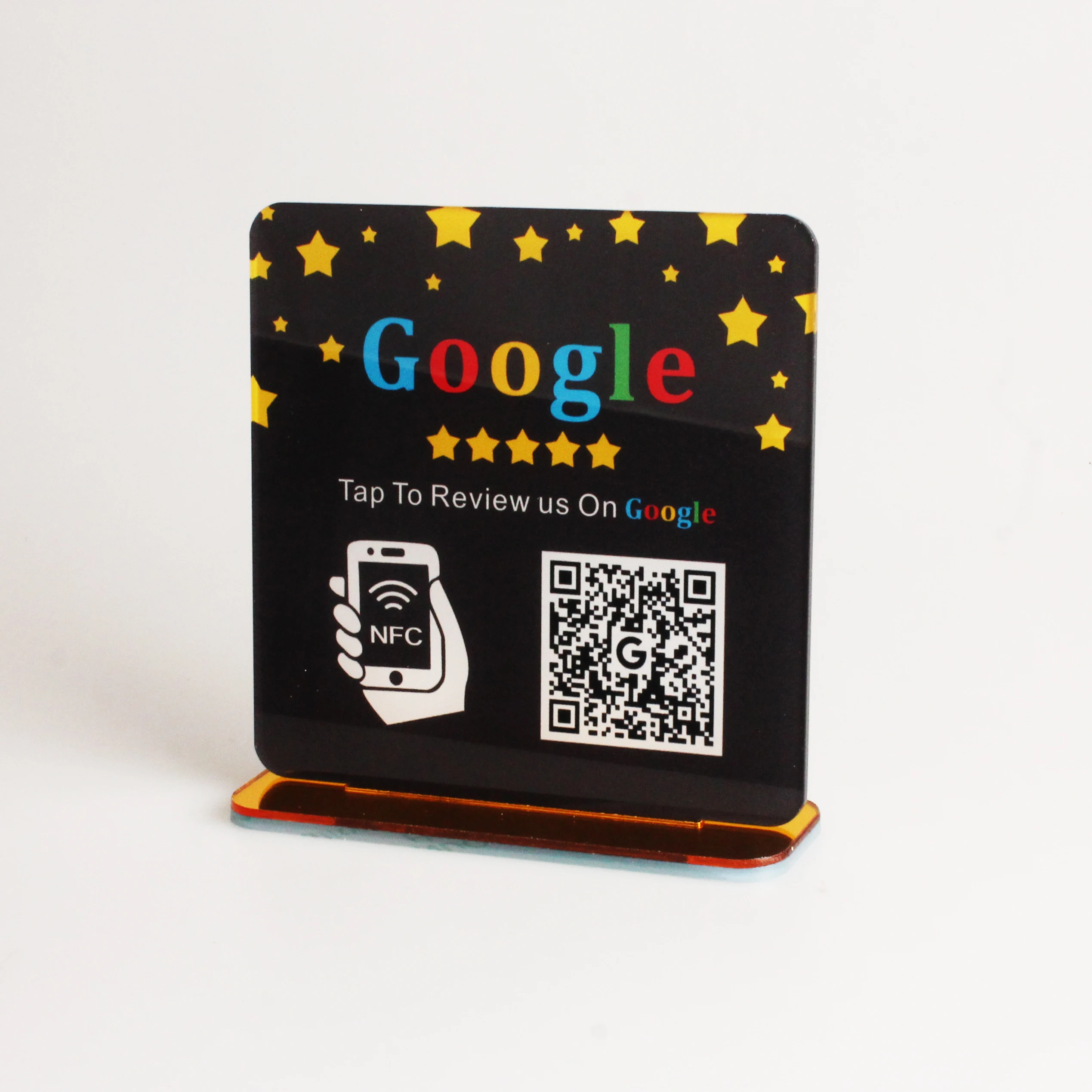 علامة مراجعة Google مع رمز مسح NFC علامات الوسائط الاجتماعية الأكريليك لتزيين متجر بيع بالتجزئة في أعمالك
