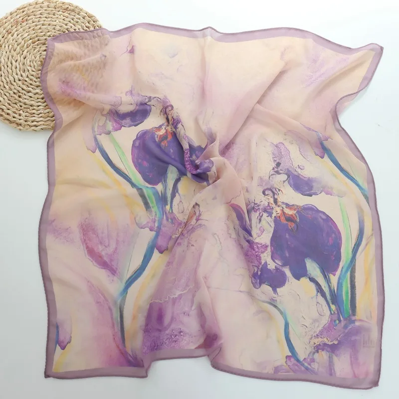 

66*66 Ancient Style Artificial Silk Scarf Mother Artificial Silk Square Scarf Female 2025 New Style Scarf Thin Headband