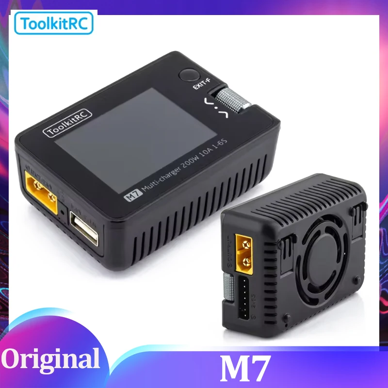 

ToolkitRC M7 200 Вт 10 А Зарядное устройство постоянного тока Разрядное устройство для 1-6S Lipo аккумулятора с сервоприводом напряжения ESC Тестер Приемник ЖК-дисплей IPS