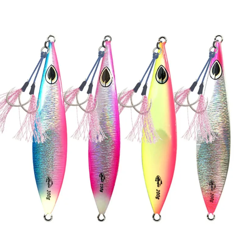 

1pcs Slow Pitch Jig Slow Falling 80g100g150g200g250g300g Sinking Metal Jigging Pesca Glow Jigs Luminous Lure Fishing Angler Bait