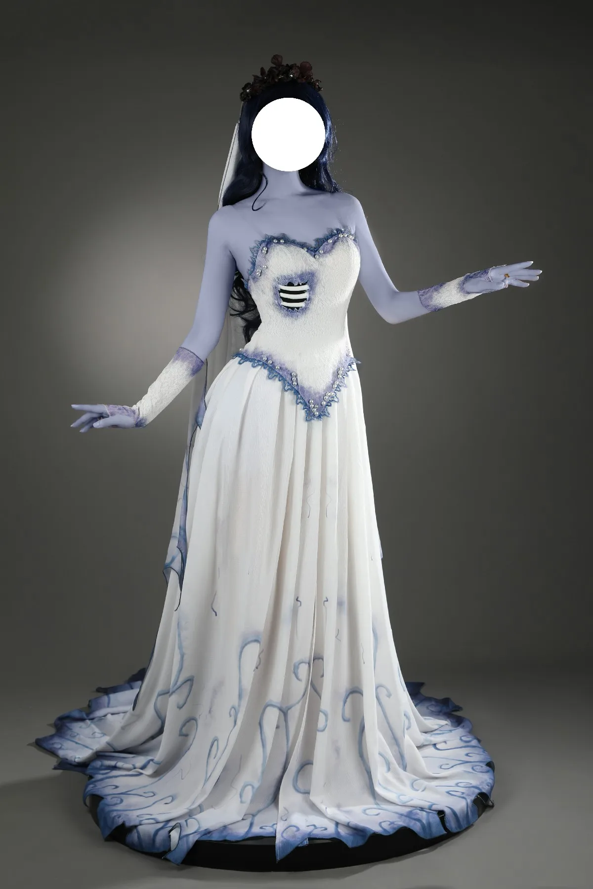 

Corpse Bride Cosplay Costume Victor Emily Wedding Dress Halloween Carnival Party Clothing
