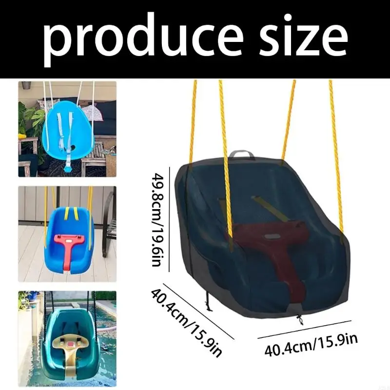 Adjustable Baby Swing Cover 420D Oxford Fabric with Elastic Edges Rope Resistant Toddler Swing Case for Secure A2UB