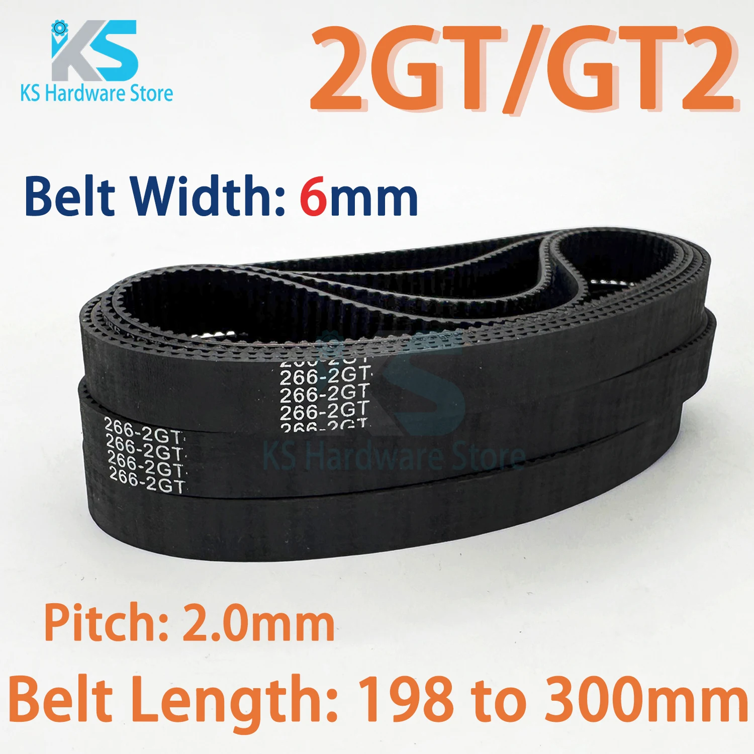 GT2 Timing Belt Closed Loop Rubber Perimeter 198 218 256 274 300mm 2GT Synchronous Belt Are Suitable For 3D Printers Width 6mm