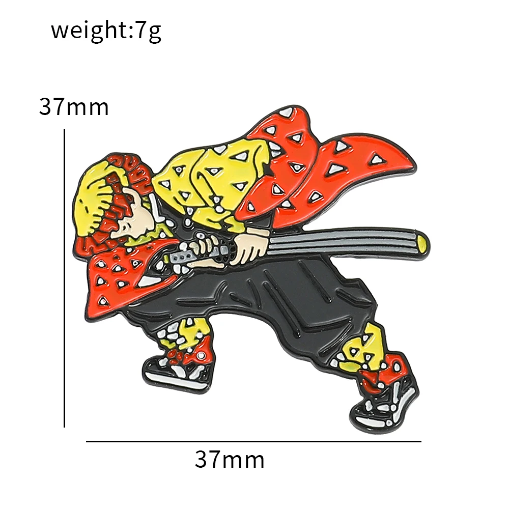 Pokemon Cosplay Demon Slayer Funny Pins Pikachu Squirtle Cartoon Enamel Brooch Kimetsu No Yaiba Metal Lapel Badges for Backpack