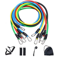 11Pcs/Set Resistance Band Set Fitness Band Pull Rope Elastic Training Band With Door Anchor Handles Carry Bag Legs Ankle Straps