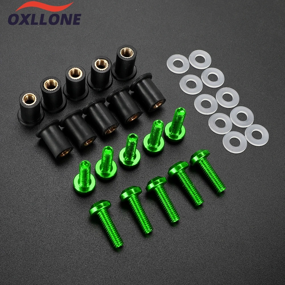 10PCS Windshield Screws For Kawasaki Z1000 SX Z125 Z300 Z400 Z650 Z750 Z800 Z900 Z1000 ZX10R ZX12R Rubber Nuts Fairing Bolts Kit