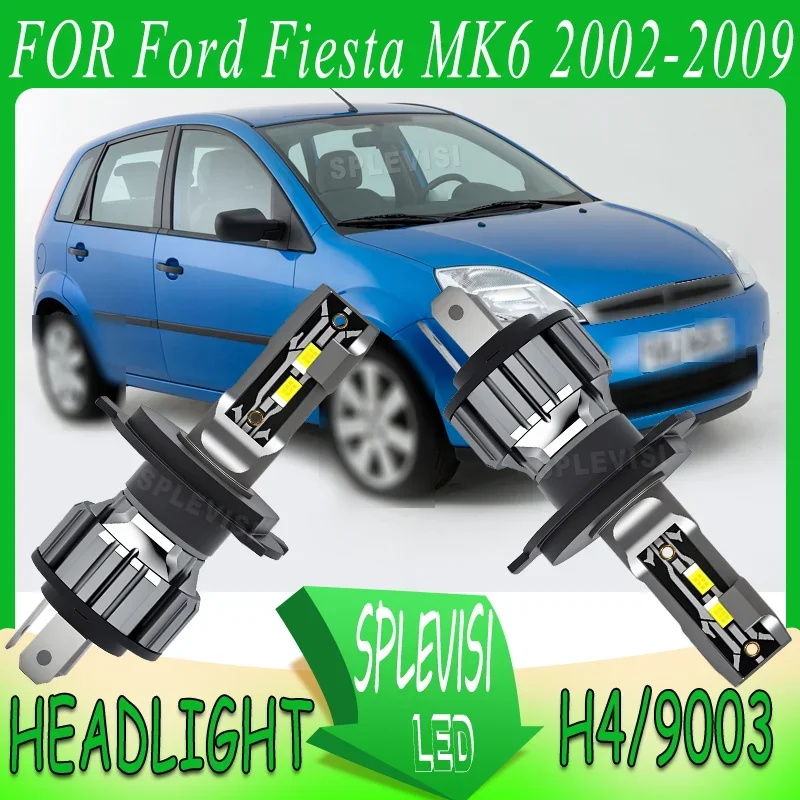 Secure Installation Easy to Remove h4/9003 LED Headlight For Ford Fiesta MK6 2002-2009 2002 2003 2004 2005 2006 2007 2008 2009