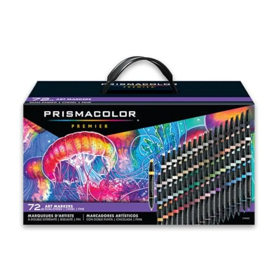 

Premier Dual-Ended Art Markers Chisel and Fine Tips Assorted Colors Set of 72 in Carry Case - Art Supplies Alcohol-Based Ink Ad