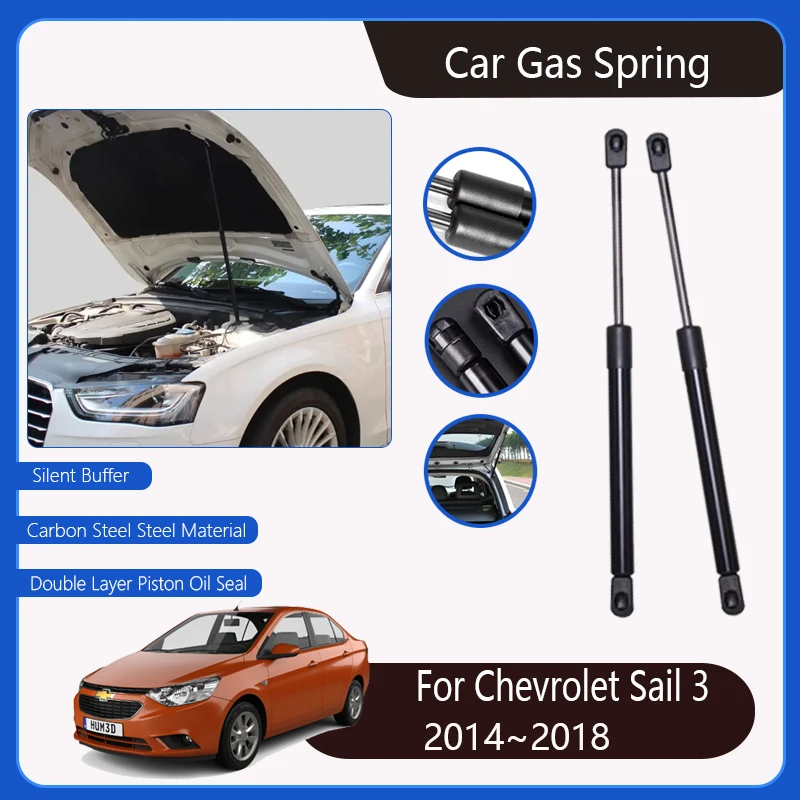 Car Gas Hydraulic Rod For Chevrolet Sail 3 MK3 2014 2015 2016 2017 2018 Shocks Strut Shock Strut Lift Supporter Auto Accessories