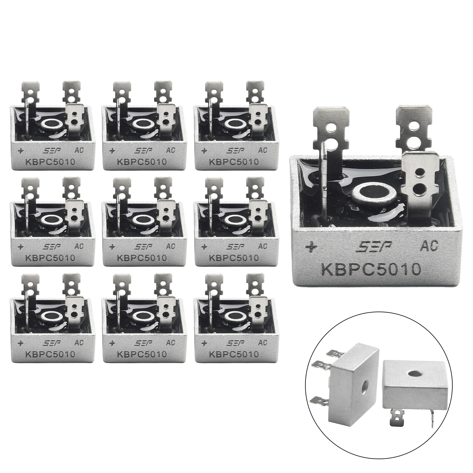 Effective Heat Dissipation with Electrically Isolated Metal Case 10Pcs Metal Case Single Phases Diode Bridge Rectifier