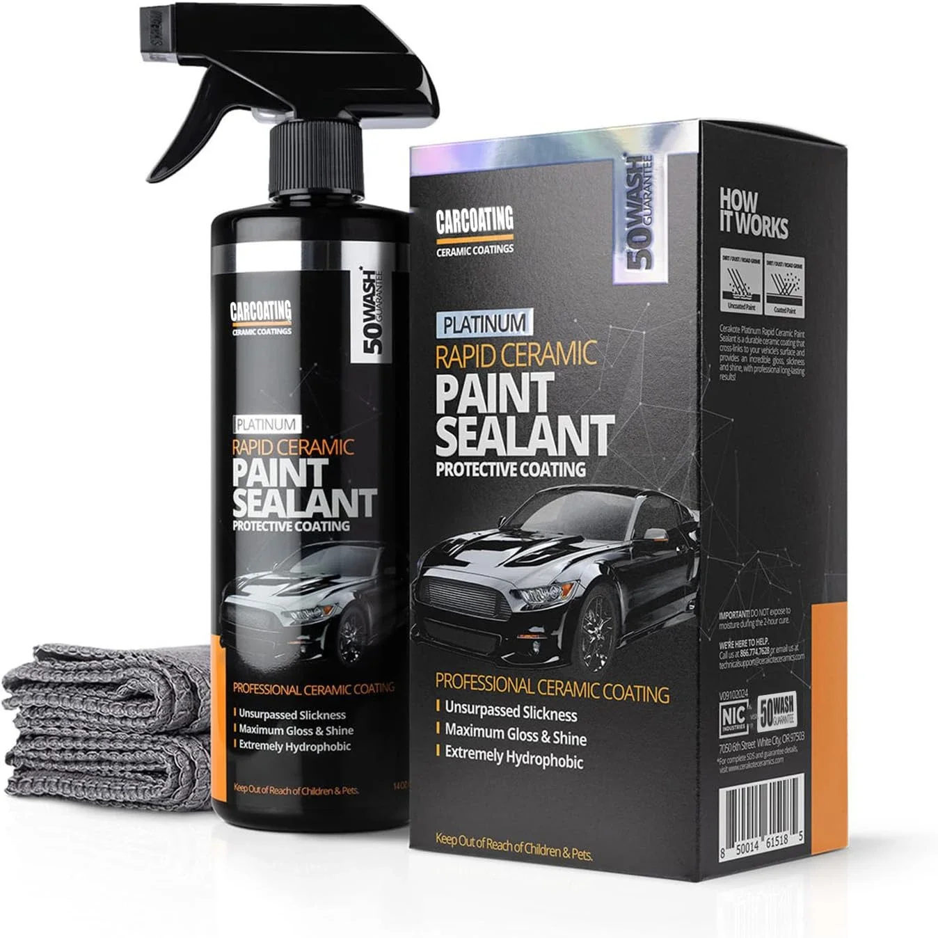 Platinum Rapid Ceramic Paint Sealant Spray Maximum Gloss Shine Extremely Hydrophobic Unmatched Slickness Ceramic Spray Coating