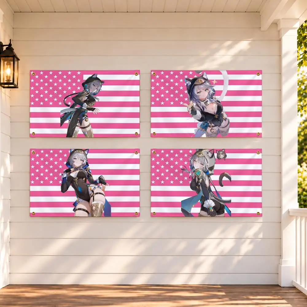 Game Honkai Star Rail Cipher Flags Minimalist Fabric Banner Flags Garden Shop Bedroom Festival Birthday Wall Decor