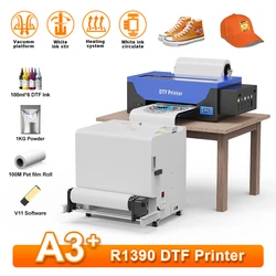 33CM DTF Printer with Powder Shaker DTF Impresora R1390 Direct Transfer Film A3 DTF T-shirt Printing Machine for Clothes Textile