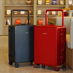 Ultra Light Aluminium Frame Wide Trolley Luggage Female Large Capacity Suitcase Mute Universal Wheel Password Box