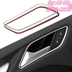 4Pcs/set Stainless Steel Car Door Handle Decoration Trim Ring Sticker Case for Audi A3 8V 2013-2019 Stickers Accessories