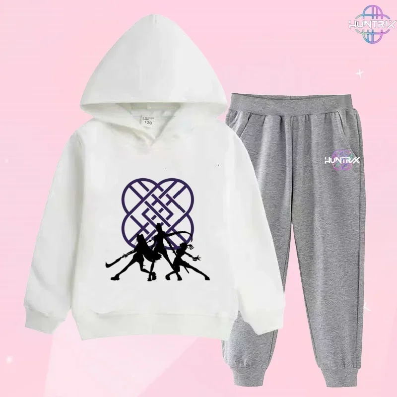 

Уличная одежда, комплекты 90-х годов, детские толстовки Kpop, пуловер для охотников на демонов, толстовка, спортивный костюм в стиле аниме, детская одежда с героями мультфильмов для девочек и мальчиков