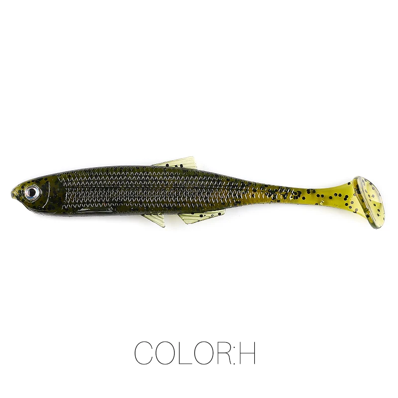 Supercontinent Leanness ShadTeez T-Tail 5 cm/7,5 cm/12 cm Hechtschleifer Raubtier Angeln 3D-Augen Weicher Köder Angelköder