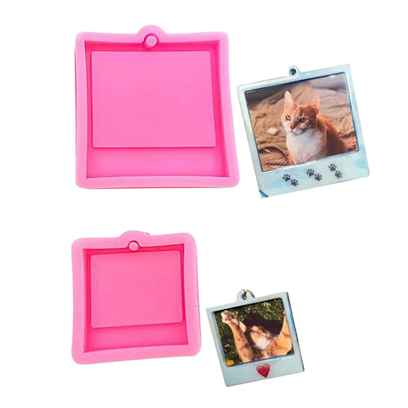 Photo Frame Epoxy Resin Keychain Mold Cat Dog Tag Pendant Silicone Mould For DIY Casting Crafts Jewelry Making Accessories