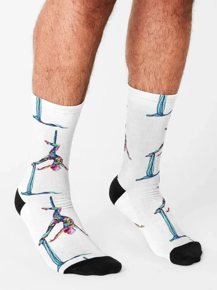 Aérialiste-Chaussettes Aériennes pour Homme et Femme, Jarretelles Lumineuses, Nouvel An