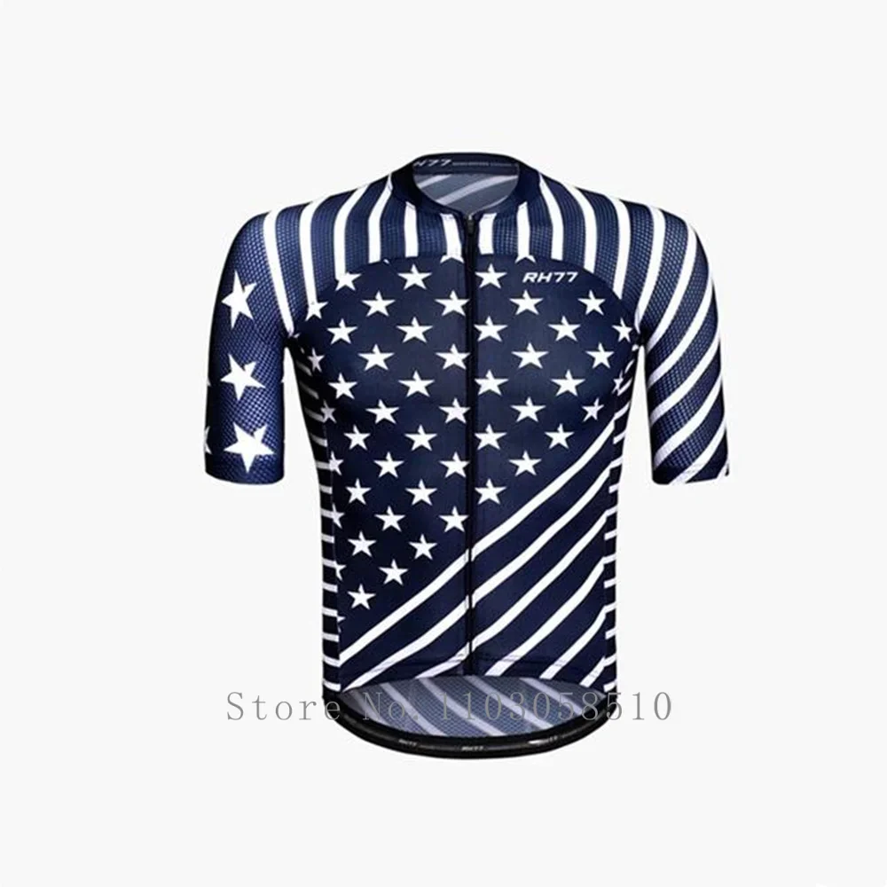

RH77 Men Cycling Jersey Short Sleeve Maillot Ciclismo Hombre Summer Breathable Qucik Dry Bicycle Cycling Shirts MTB Bike Jersey