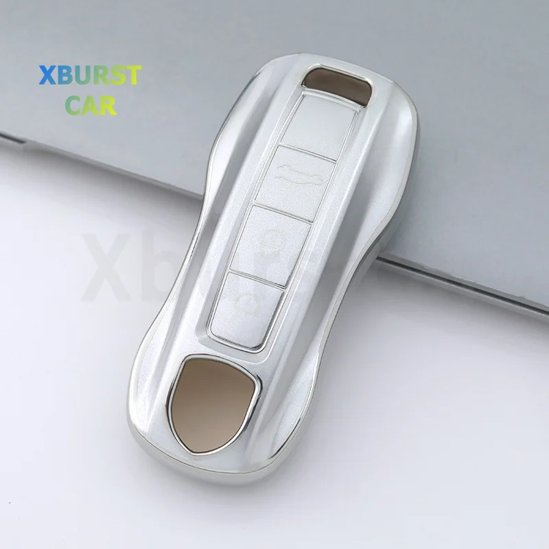 Fashion TPU Auto Keyless Key Fob Case Shell for Porsche Cayenne Macan Panamera 971 Fits 4 GTS Turbo 4S Keychain Accessories