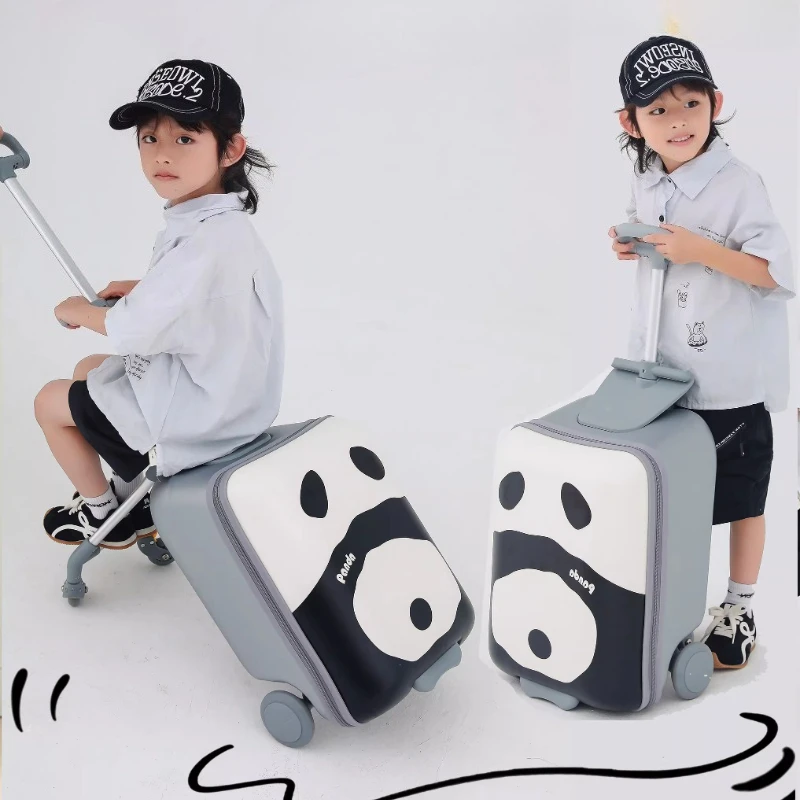 

Kids Luggage, Ride on Suitcase for Kids Adjustable Handle Cartoon Cabin Bag for Toddler Travel, Baby Carry-On Case for Airport