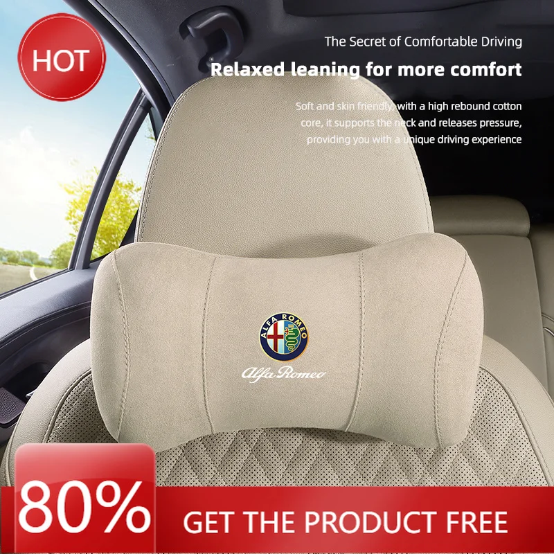 

Hub Caps Car Neck Protection Pillow Headrest Memory Cotton Lumbar Support For Alfa Romeo 156 159 147 4C 8C 166 Giulia Giulietta