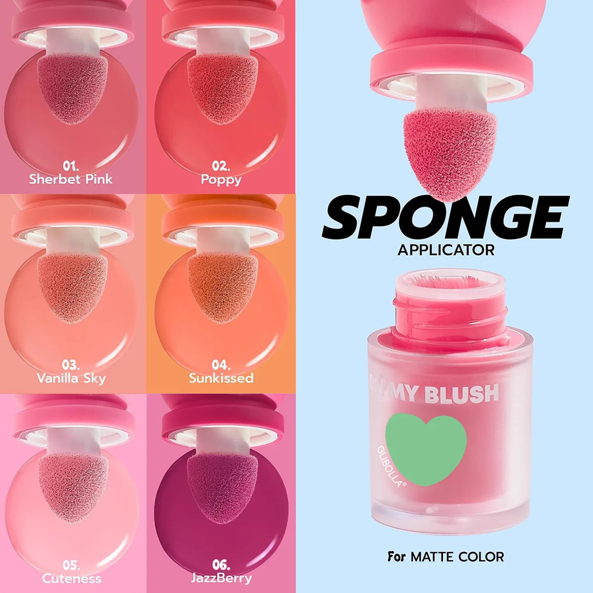 글로스 그루밍 선탄 루즈 펄 블러셔 크림, 리퀴드 피치 블러셔 메이크업