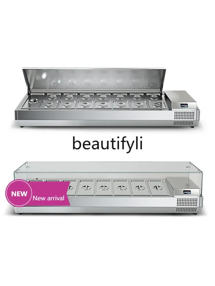 

x Commercial fresh-keeping desktop refrigerated display cabinet Salad table table, console, dessert, freezer X