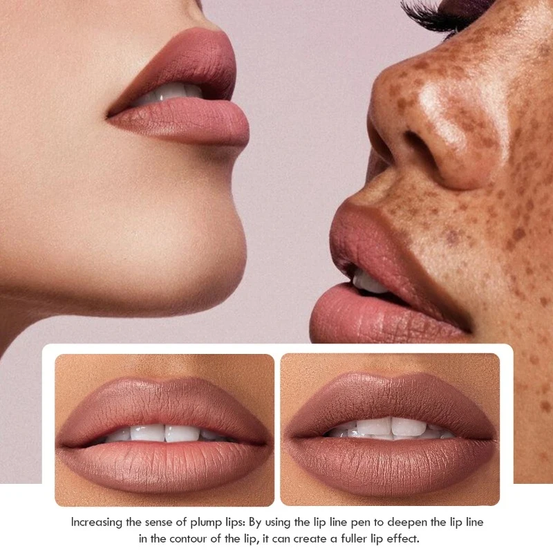5-farbiger mattierter Lipliner – wasserfest, feuchtigkeitsspendend, langlebig und antihaftbeschichtet, perfekt für alle Hauttypen