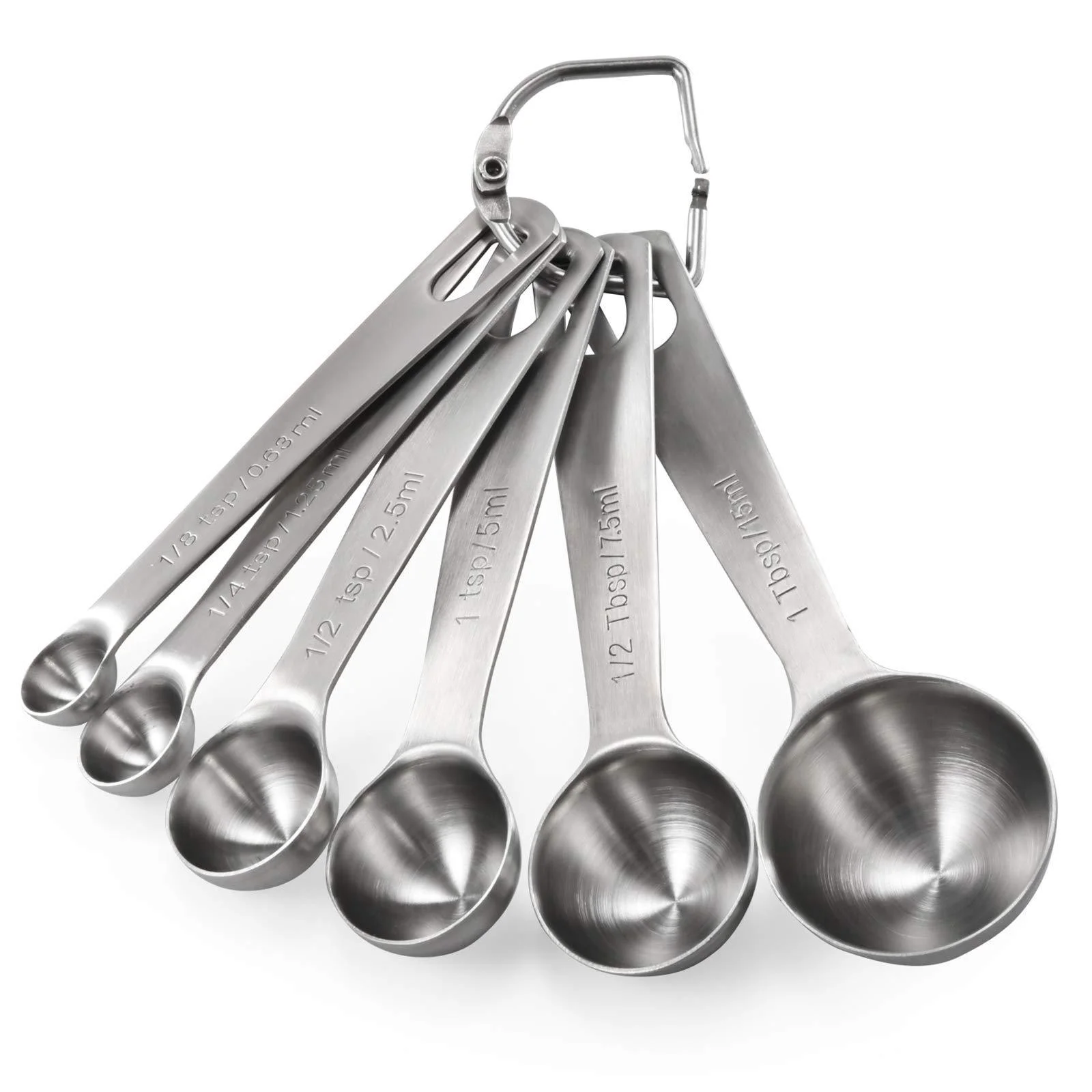 Ensemble de 6 cuillères à mesurer en acier inoxydable pour outils de cuisson, cuillères à mesurer pour balance de cuisson